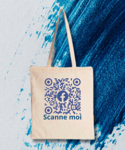 Sac en toile blanc avec QRCODE