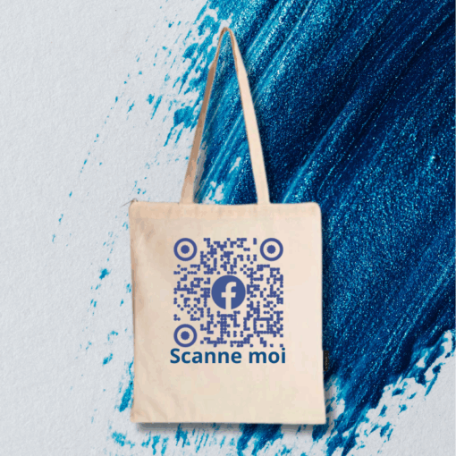 Sac en toile blanc avec QRCODE