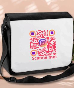 Sac messenger en  microfibres QRCODE