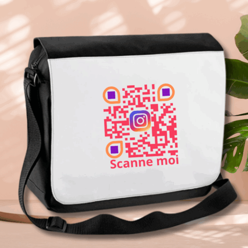 Sac messenger en  microfibres QRCODE
