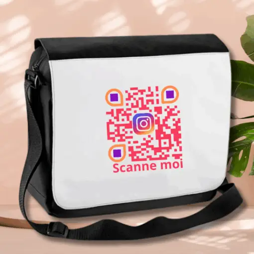 Sac messenger en  microfibres QRCODE