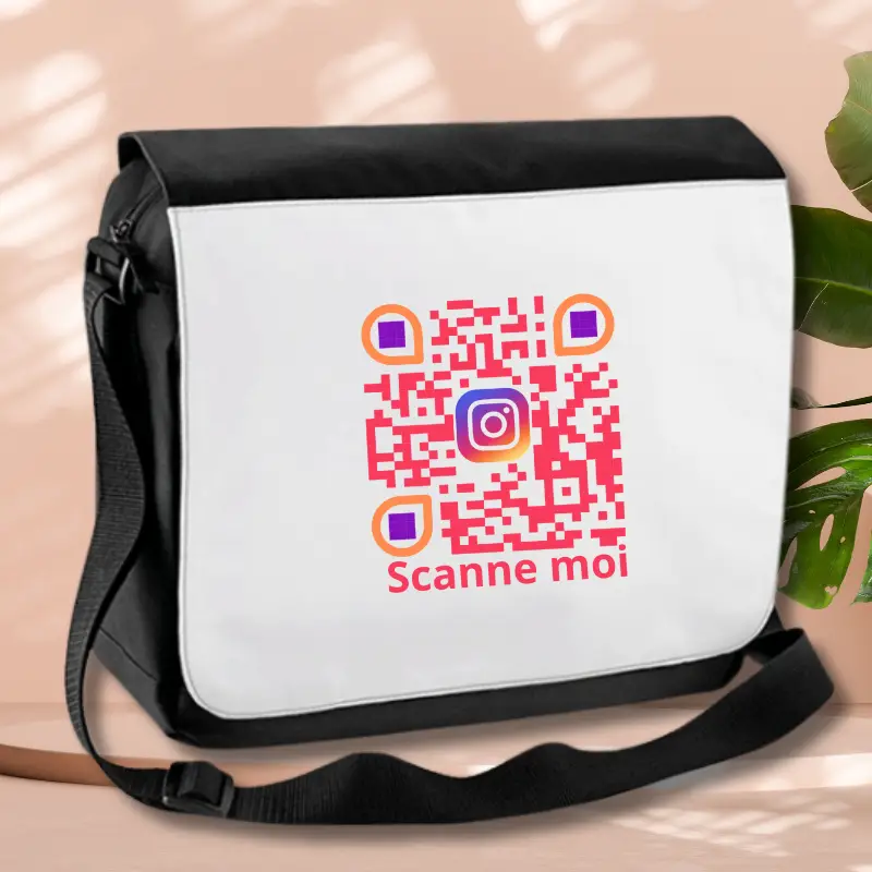 Sac messenger en  microfibres QRCODE
